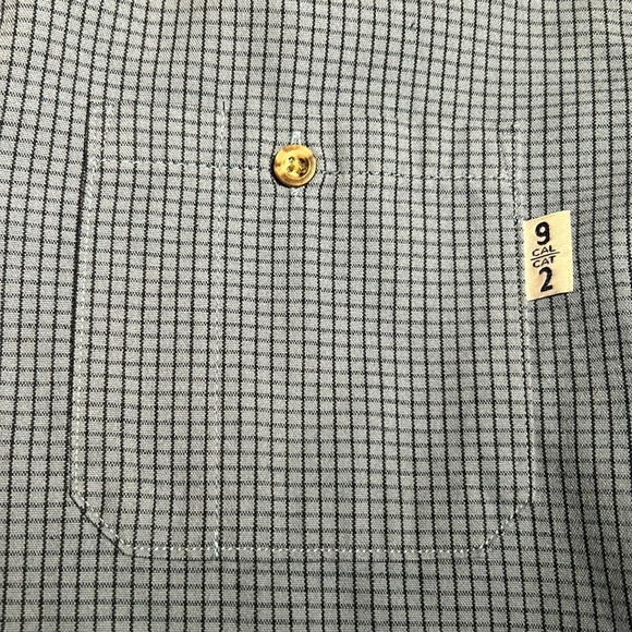 Tyndale ~Flame Resistant Cat 2 Check Button Down Work Shirt in XL Long - Picture 5 of 13